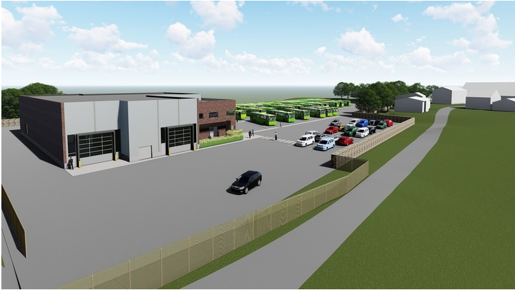 Skisse av nye Kjul Bussanlegg