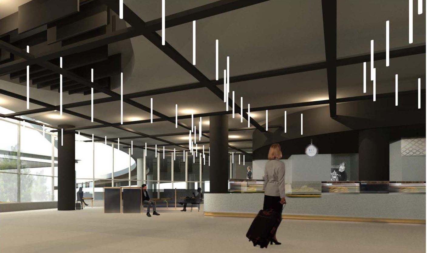 Skisse av hub'en med kafedrift Skisse ved tegn_3 for AKT